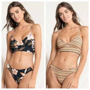 Maaji Aloha Sublimity Reversible Bikini Bottoms in Black